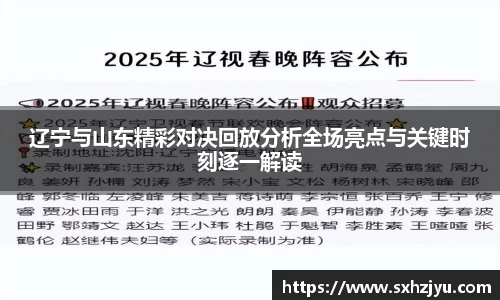 辽宁与山东精彩对决回放分析全场亮点与关键时刻逐一解读